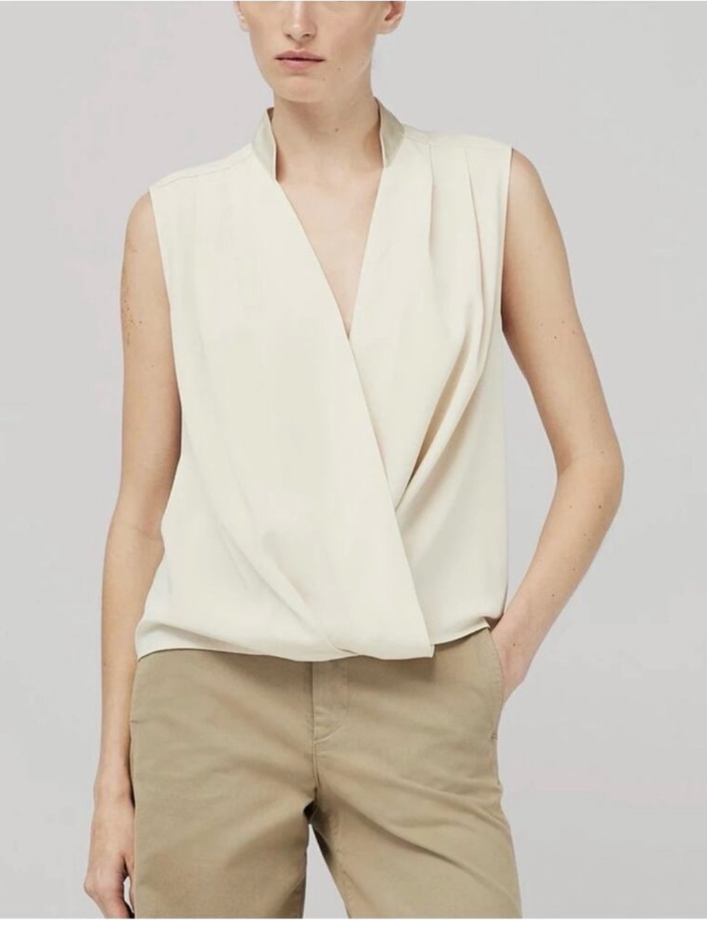 RAG & BONE Ivory Satin Meredith Blouse